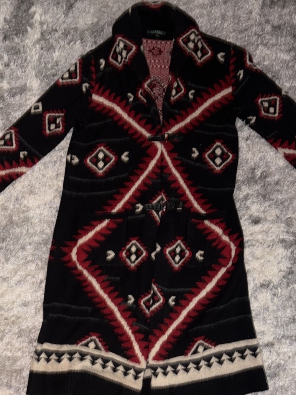 Lauren by Ralph Lauren Southwestern wool blend car coat. Size L women’s